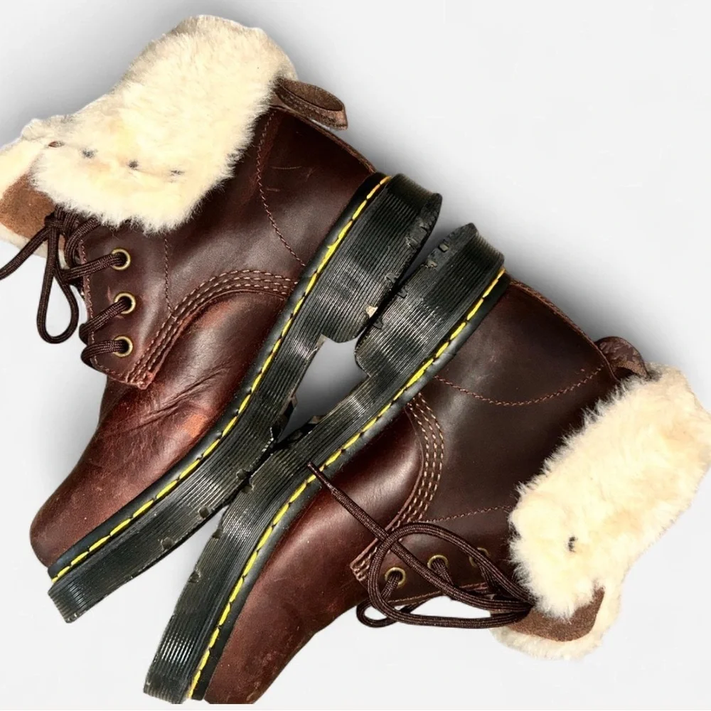Dr. Martens Brown Fur-Lined Boots